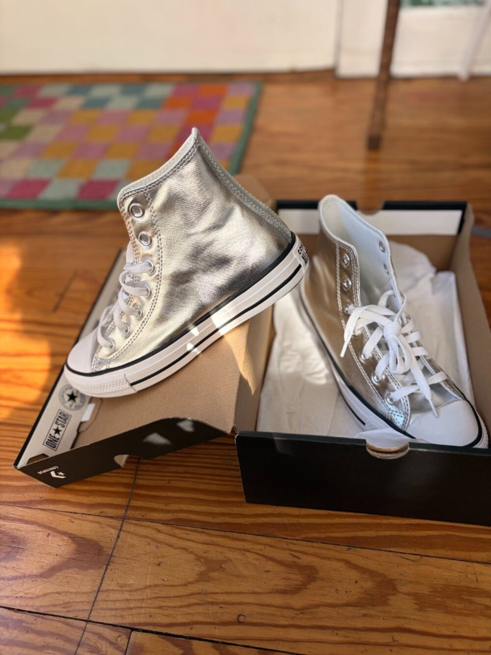 BRAND NEW! Converse Chuck Taylor All-Star High Top Metallic Canvas Shoes